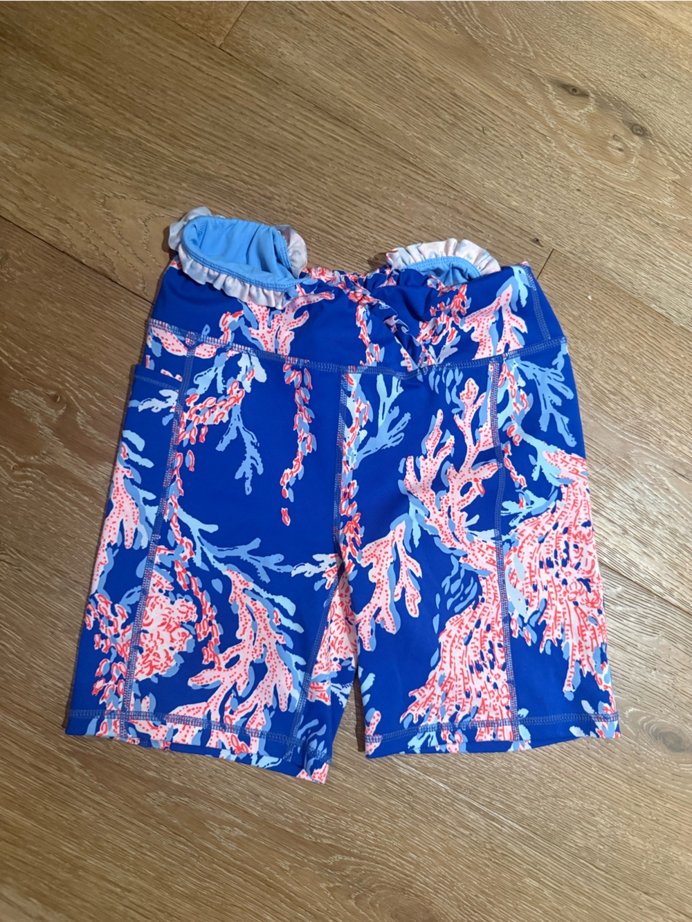 Lilly Pulitzer Blue Coral-Print Shorts with Pink Accents - Picture 3 of 4